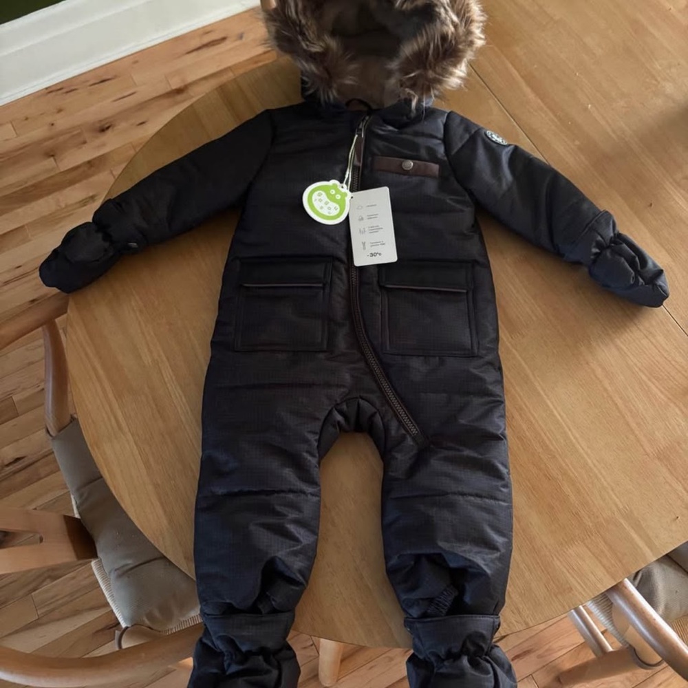 Black and Brown Baby 1 Piece Snowsuit
